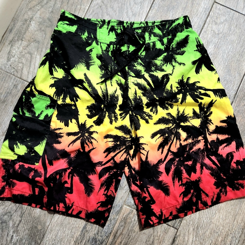 Tropical Jamiacan Colors Swim Trunks Men's Med